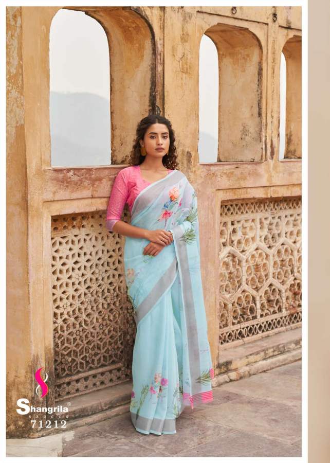 Shangrila Raaga Linen 7 Latest Fancy Party Wear Linen Designer Saree Collection